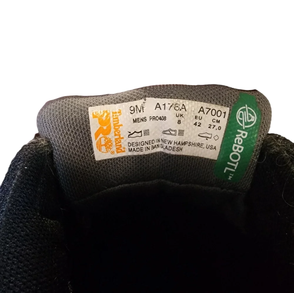 Timberland PRO steel alloy toed work boots | black & gray | Men's 9 medium - Picture 9 of 12